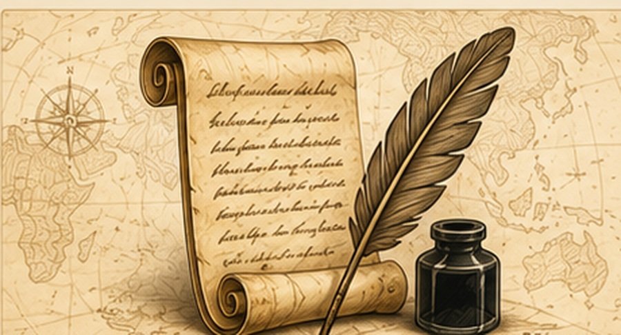 Vintage map-style illustration for Content & SEO