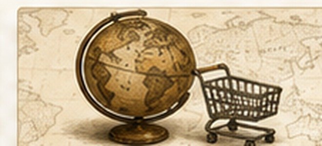 Vintage map-style illustration for Ecommerce