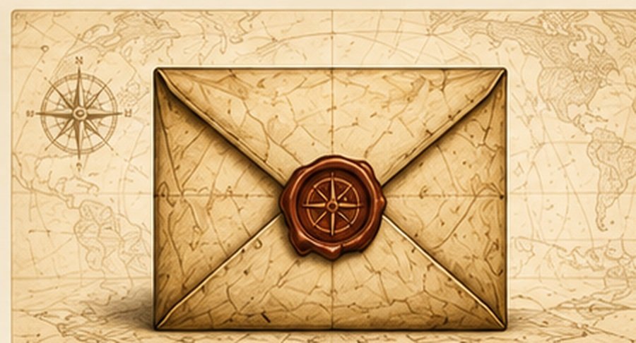 Vintage map-style illustration for Email & Trust