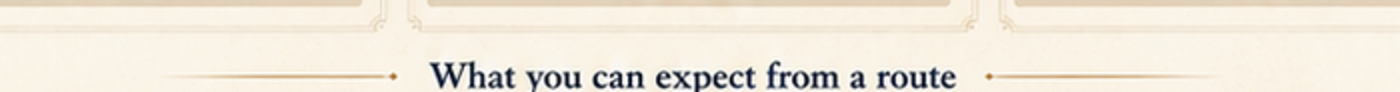 What you can expect from a route