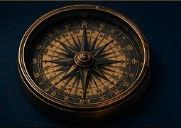 Antique brass compass